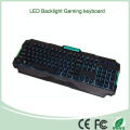 3 Multi-Color LED-Hintergrundbeleuchtung PC-Tastatur mit Helligkeitseinstellung (KB-1901EL-G)